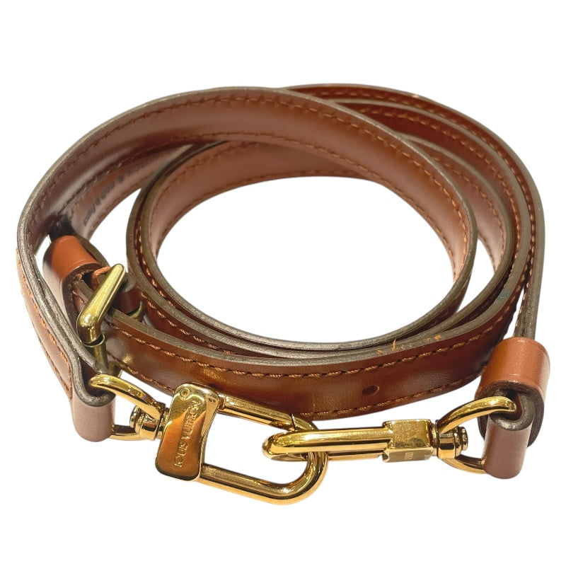 ルイ・ヴィトン LOUIS VUITTON ショルダーストラップ ブラウン　ゴールド金具 レザー ユニセックス ショルダーストラップ