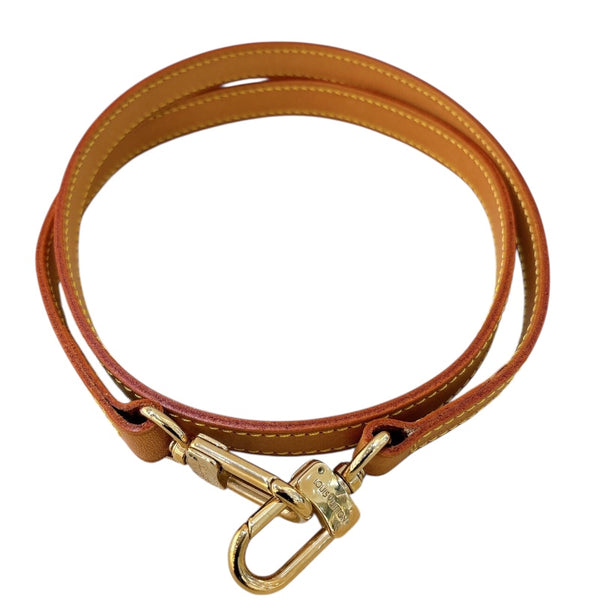 ルイ・ヴィトン LOUIS VUITTON ショルダーストラップ ベージュ/ゴールド金具 レザー ユニセックス ショルダーストラップ