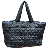 シャネル CHANEL コココクーントートMM A48611 ブラック ナイロン レディース トートバッグ