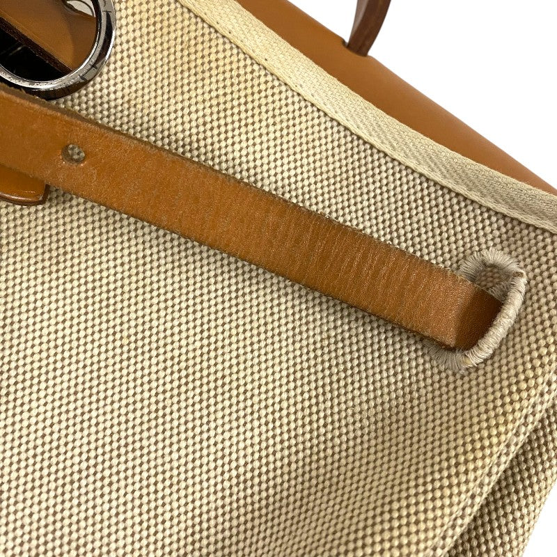 エルメス HERMES エールバッグアドPM □E刻 ベージュ×ゴールド トワル レディース リュック デイパック