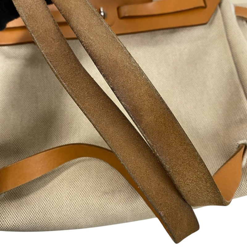 エルメス HERMES エールバッグアドPM □E刻 ベージュ×ゴールド トワル レディース リュック デイパック