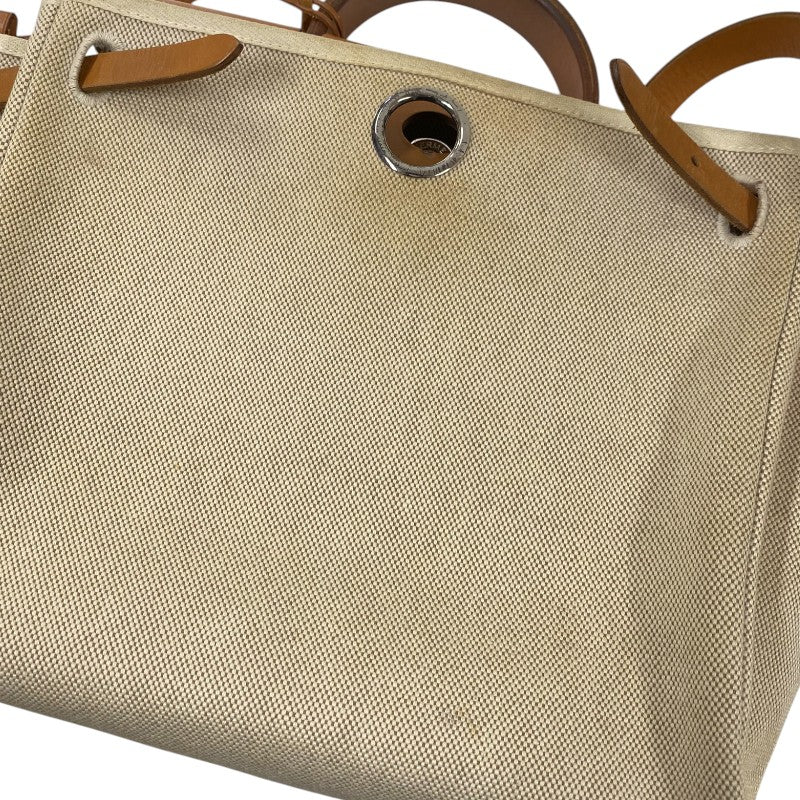 エルメス HERMES エールバッグアドPM □E刻 ベージュ×ゴールド トワル レディース リュック デイパック