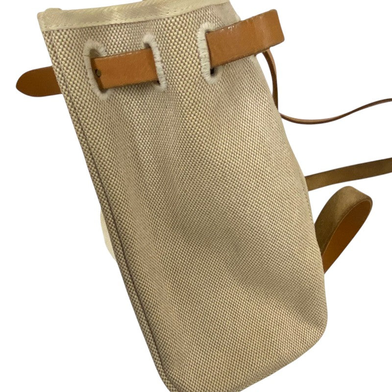 エルメス HERMES エールバッグアドPM □E刻 ベージュ×ゴールド トワル レディース リュック デイパック