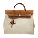 エルメス HERMES エールバッグアドPM □E刻 ベージュ×ゴールド トワル レディース リュック デイパック