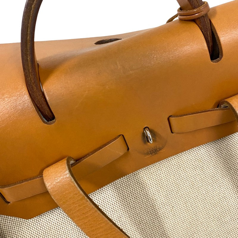 エルメス HERMES エールバッグアドPM □E刻 ベージュ×ゴールド トワル レディース リュック デイパック