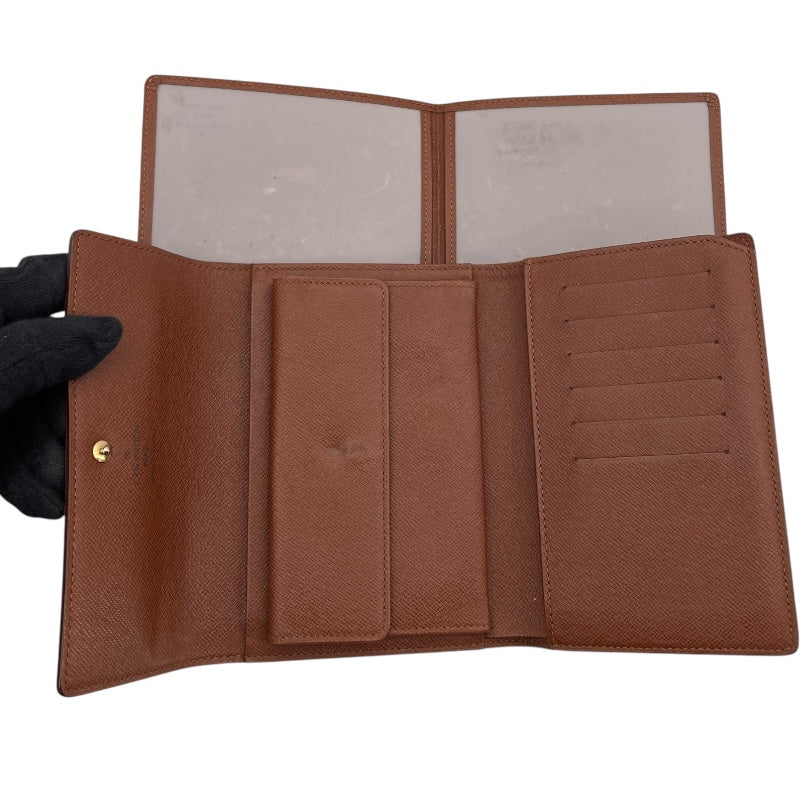 ルイ・ヴィトン LOUIS VUITTON ポルトトレゾールエテュイパピエ M61202 ブラウン モノグラム ユニセックス 二つ折り財布