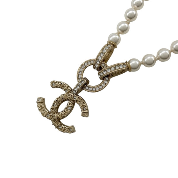 シャネル CHANEL ココマークパールネックレス ゴールド メタル/ストラス アクセサリー