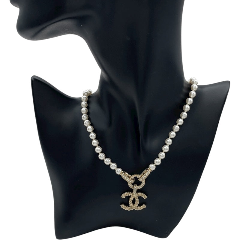 シャネル CHANEL ココマークパールネックレス ゴールド メタル/ストラス アクセサリー
