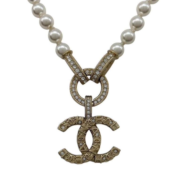 シャネル CHANEL ココマークパールネックレス ゴールド メタル/ストラス アクセサリー