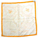 エルメス HERMES カレ45 L'art D'ecrire イエロー シルク100％ レディース スカーフ