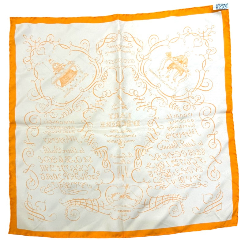 HERMES45カレスカーフ　LART DECRIRE書の芸術　未使用　箱付き HERMES45カレスカーフLART DECRIRE書の芸術未使用箱付き