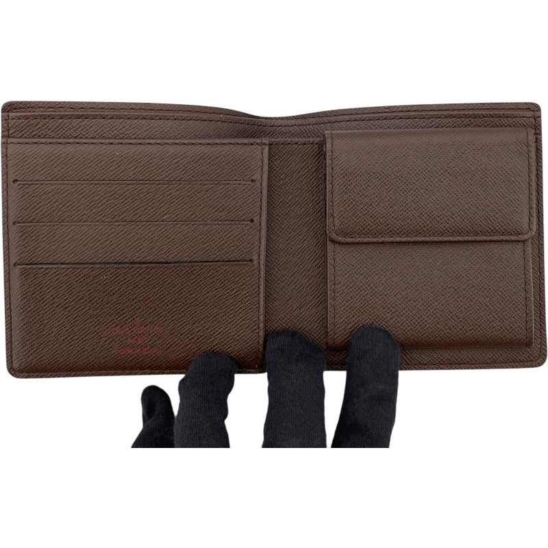 ルイ・ヴィトン LOUIS VUITTON ポルトビエ カルトクレディ モネ N61665 ブラウン ダミエ メンズ 二つ折り財布