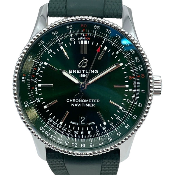 ブライトリング BREITLING ナビタイマー オートマチック41 A17326 グリーン SS 自動巻き メンズ 腕時計