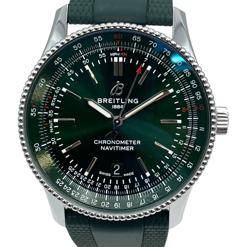 ブライトリング BREITLING ナビタイマー オートマチック41 A17326 グリーン SS 自動巻き メンズ 腕時計