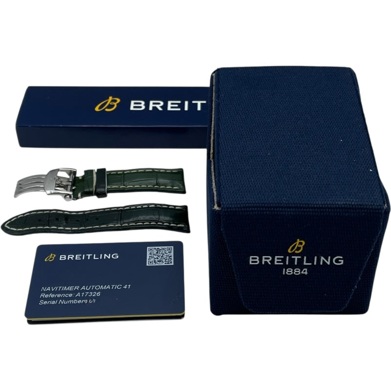 ブライトリング BREITLING ナビタイマー オートマチック41 A17326 グリーン SS 自動巻き メンズ 腕時計