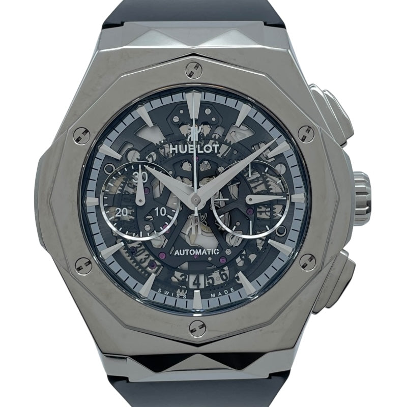 ウブロ HUBLOT アエロフュージョン クロノグラフ オーリンスキー チタニウム ホワイト 525.NX.0127.LR.JORL19 グレー チタン メンズ 腕時計