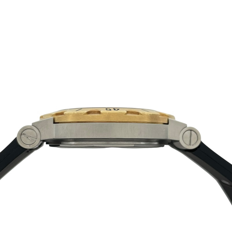 ブルガリ BVLGARI ディアゴノ スクーバ SD38SG ブラック YG/SS レディース 腕時計