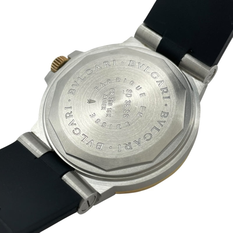 ブルガリ BVLGARI ディアゴノ スクーバ SD38SG ブラック YG/SS レディース 腕時計