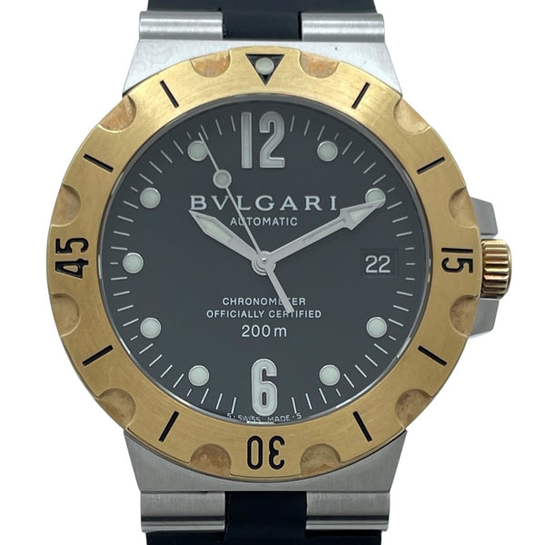 ブルガリ BVLGARI ディアゴノ スクーバ SD38SG ブラック YG/SS レディース 腕時計