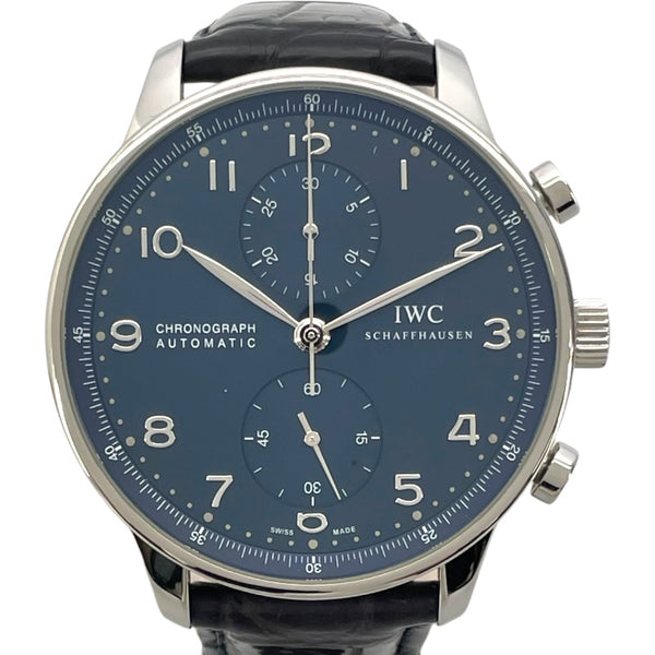 インターナショナルウォッチカンパニー IWC ポルトギーゼ クロノグラフ IW371491 ブルー SS 自動巻き メンズ 腕時計