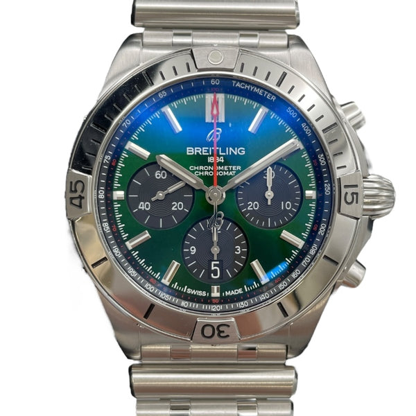 ブライトリング BREITLING クロノマット B01 42 ベントレー AB0134 グリーン SS メンズ 腕時計
