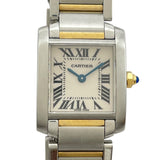 カルティエ Cartier タンクフランセーズ SM W51007Q4 ホワイト SS/YG クオーツ レディース 腕時計