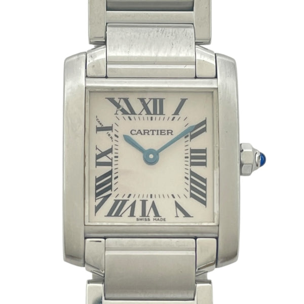カルティエ Cartier タンクフランセーズ SM W51008Q3 ホワイト SS クオーツ レディース 腕時計