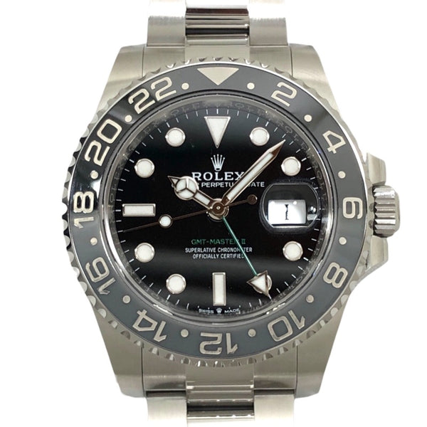 ロレックス ROLEX GMTマスター2 ランダムシリアル 126710GRNR ブラック オイスターブレス SS メンズ 腕時計