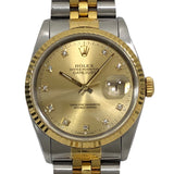 ロレックス ROLEX デイトジャスト S番 16233G シャンパンゴールド SS/K18YG メンズ 腕時計