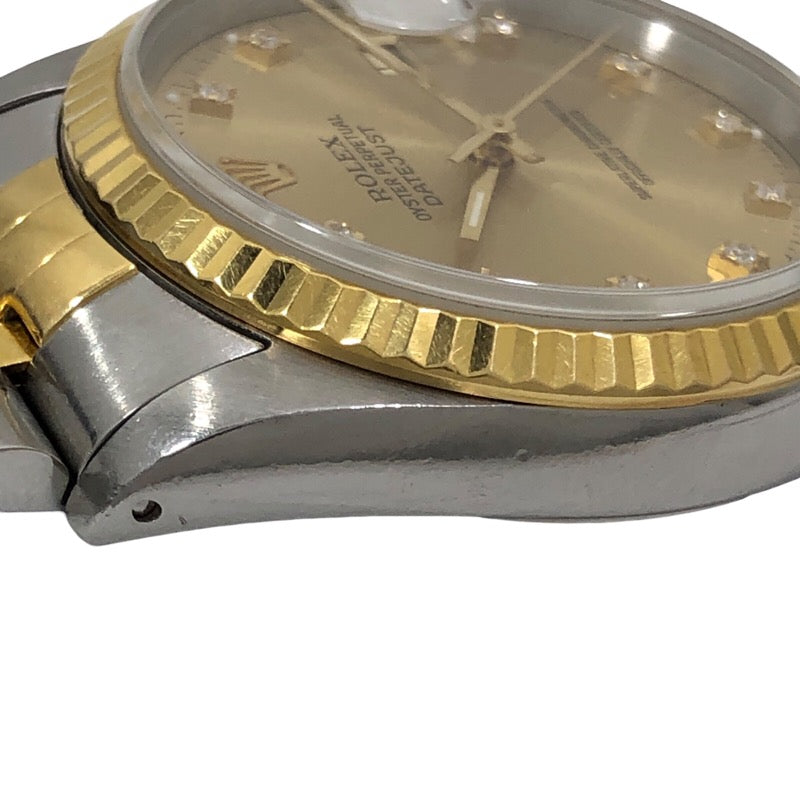 ロレックス ROLEX デイトジャスト S番 16233G シャンパンゴールド SS/K18YG メンズ 腕時計