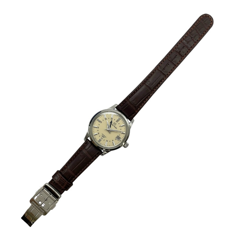 グランドセイコー Grand Seiko エレガンスコレクション 9SメカニカルGMT SBGM221 アイボリー SS 自動巻き メンズ 腕時計