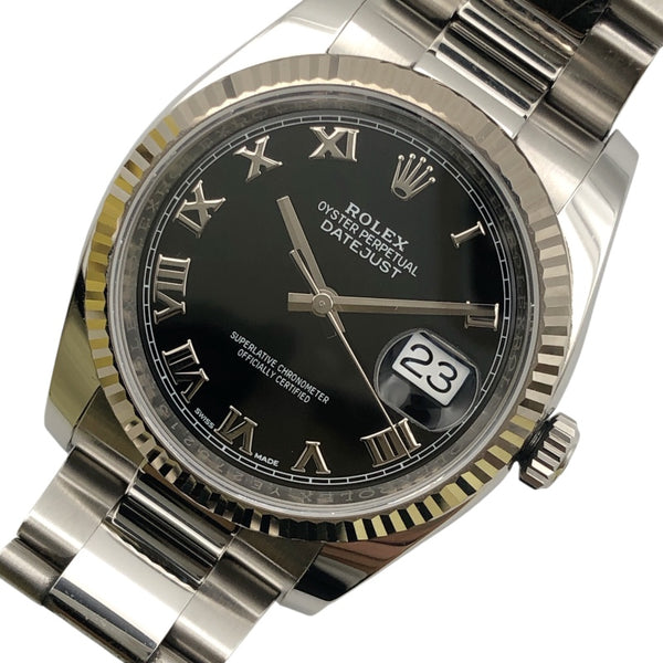 ロレックス ROLEX デイトジャスト36 116234 ブラック WG/SS ユニセックス 腕時計