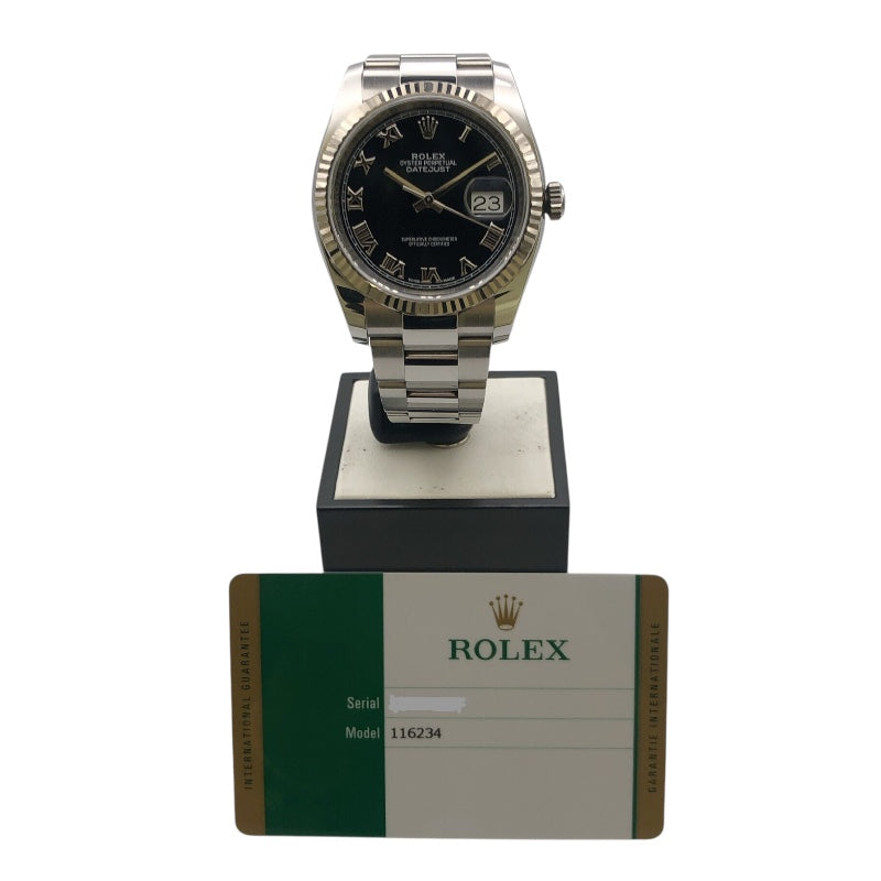 ロレックス ROLEX デイトジャスト36 116234 ブラック WG/SS ユニセックス 腕時計