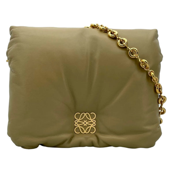 ロエベ LOEWE パファーゴヤバッグ AP40P41X01 カーキ シャイニーナパラムスキン レディース ショルダーバッグ