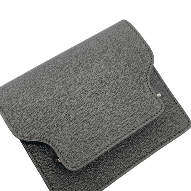 エルメス HERMES ロウリス スリム B刻印 ブラック/SV金具 シェーブル レディース 二つ折り財布