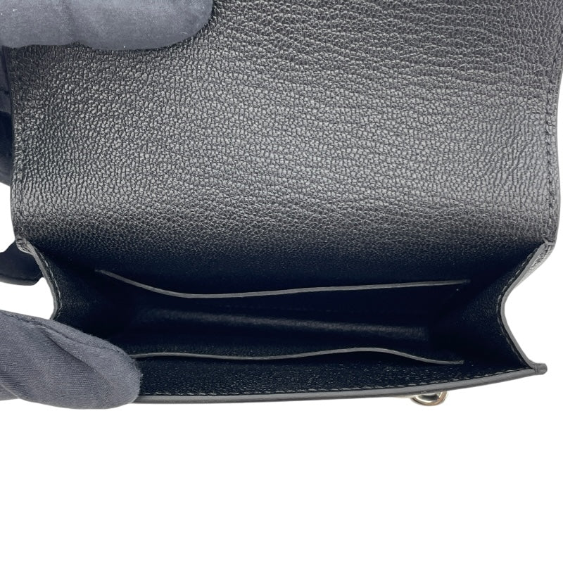 エルメス HERMES ロウリス スリム B刻印 ブラック/SV金具 シェーブル レディース 二つ折り財布