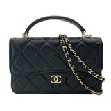シャネル CHANEL フラップ フォン ショルダー AP3226 ブラック GD金具 ラム レディース ショルダーバッグ
