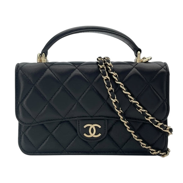 シャネル CHANEL フラップ フォン ショルダー AP3226 ブラック GD金具 ラム レディース ショルダーバッグ
