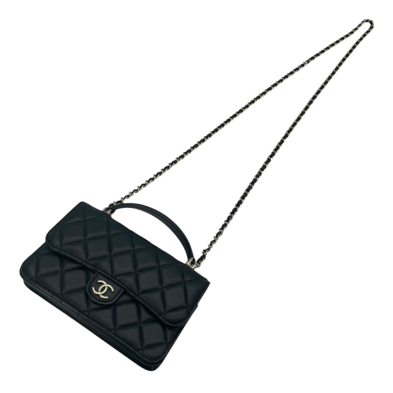 シャネル CHANEL フラップ フォン ショルダー AP3226 ブラック GD金具 ラム レディース ショルダーバッグ