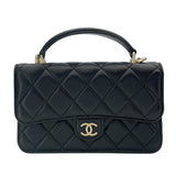 シャネル CHANEL フラップ フォン ショルダー AP3226 ブラック GD金具 ラム レディース ショルダーバッグ