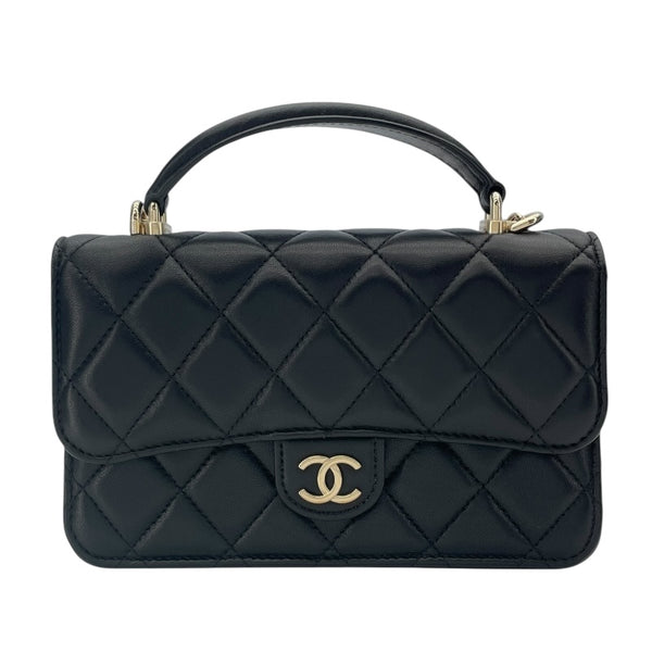 シャネル CHANEL フラップ フォン ショルダー AP3226 ブラック GD金具 ラム レディース ショルダーバッグ