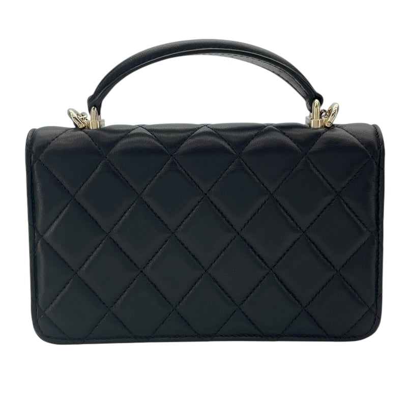 シャネル CHANEL フラップ フォン ショルダー AP3226 ブラック GD金具 ラム レディース ショルダーバッグ