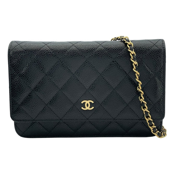 シャネル CHANEL マトラッセチェーンウォレット AP0250 ブラック GD金具 キャビアスキン レディース ウォレットチェーン