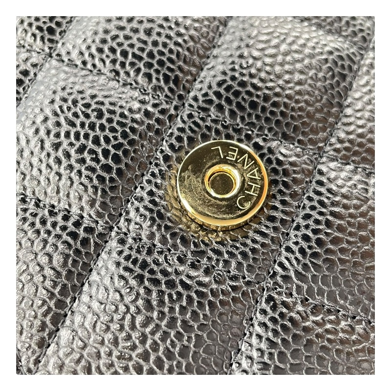 シャネル CHANEL マトラッセチェーンウォレット AP0250 ブラック GD金具 キャビアスキン レディース ウォレットチェーン