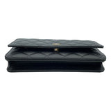 シャネル CHANEL マトラッセチェーンウォレット AP0250 ブラック GD金具 キャビアスキン レディース ウォレットチェーン