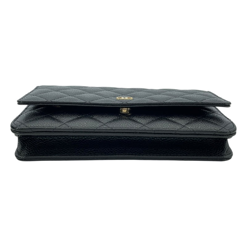 シャネル CHANEL マトラッセチェーンウォレット AP0250 ブラック GD金具 キャビアスキン レディース ウォレットチェーン