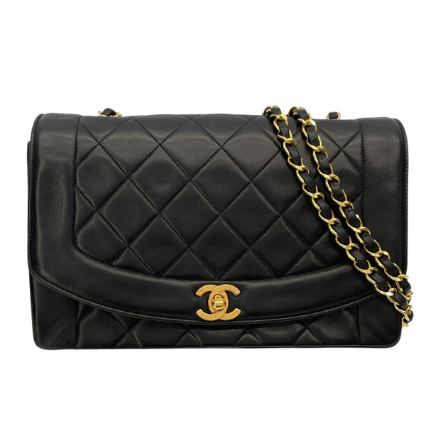 シャネル CHANEL ダイアナ25 A01165 2番台 ブラック GD金具 ラム レディース ショルダーバッグ