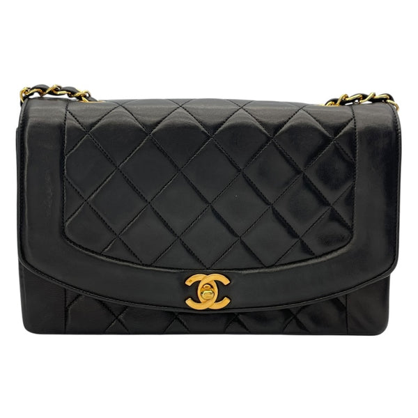 シャネル CHANEL ダイアナ25 A01165 2番台 ブラック GD金具 ラム レディース ショルダーバッグ
