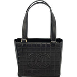 シャネル CHANEL チョコバー トートバッグ A17809 ブラック GD金具 ラムスキン レディース トートバッグ