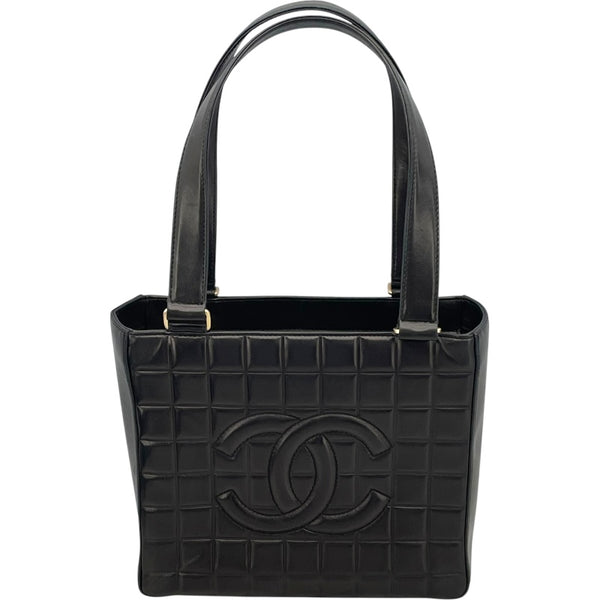 シャネル CHANEL チョコバー トートバッグ A17809 ブラック GD金具 ラムスキン レディース トートバッグ